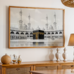 Kaba white with natural wood solid frame