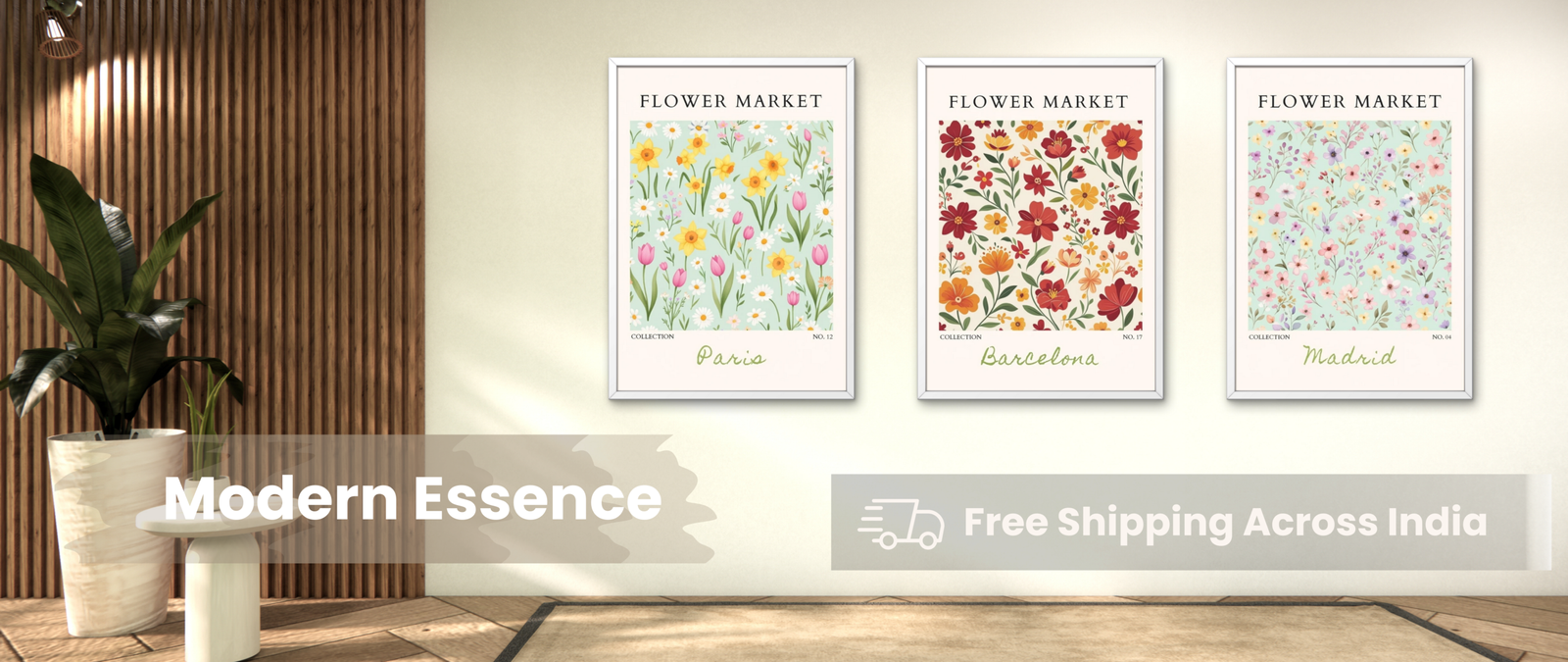 Modern essence flower market hero