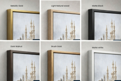 Three iconic mosque floater 6 frame color guide