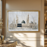 Three iconic mosque floater golden 2