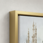 Three iconic mosque floater golden closure view